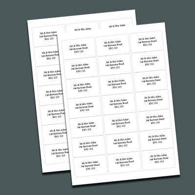 Address Labels - On a Sheet